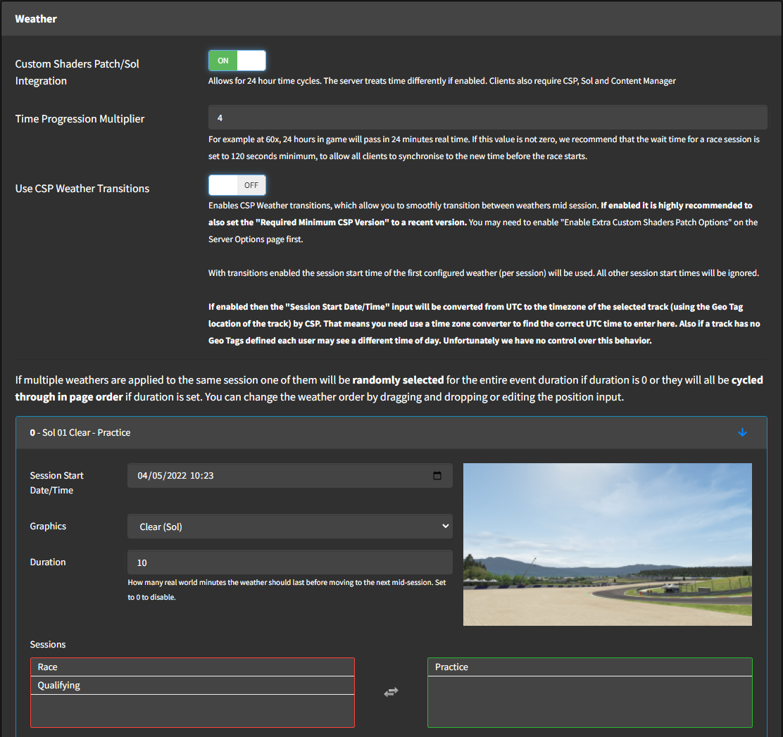 Check this box in Content Manager to enable Weather FX - content